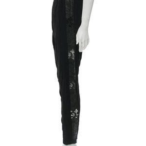 Alexis Skinny Leg Pants Lace Inserts Black High Rise NEW Size S